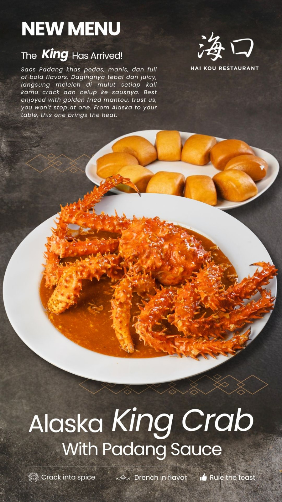 Alaska King Crab with Padang Sauce di Hai Kou Restaurant Medan: Sensasi Seafood Premium yang Wajib Dicoba