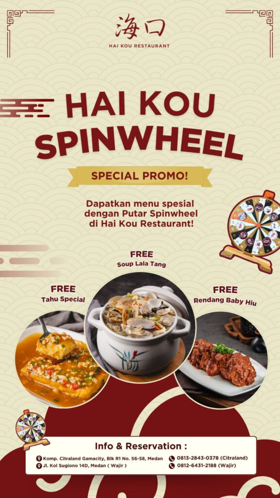 Hai Kou Spinwheel Special Promo – Putar Keberuntungan dan Nikmati Menu Gratis!
